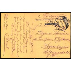 Feldpost - Ueberlinger 25 -5  - 15  - Til Kbenhavn  - Billedside : Sanatorie Schloss Spetzgart