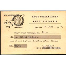 Niels Kjeldsens Fabrikker - Helsagskort u/n - Brugt - Spydhul !