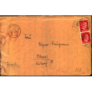 Censurbrev fra Tyskland med Indhold 2 A4 sider -  27 - 3 - 45 - Til Danmark