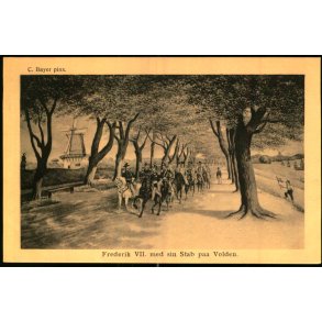 C. Bayer - Frederik VII med sin Stab paa Volden - Alex Vincent 14 - Ubrugt