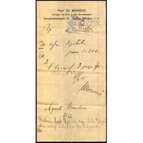 Recept - Prof. Dr. Med. Monrad - Kong Salomon Apothek - 14 - 9 - 1915