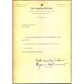 Autograf - Brev fra Det kongelige Bibliotek - Bjrn Ochaner - 1972