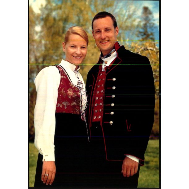 Kronprins Hkon og hans Forlovede  Mette-Marit Hjby - Posten 3 - 12x17 cm - Ubrugt