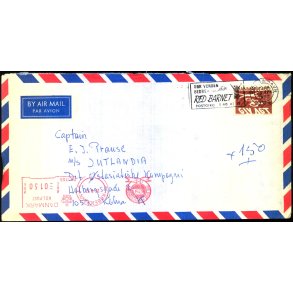 Efterporto - Brev fra Holte til M/S Jutlandia  25 - 4 - 1977 - Efterporto  1,50 re