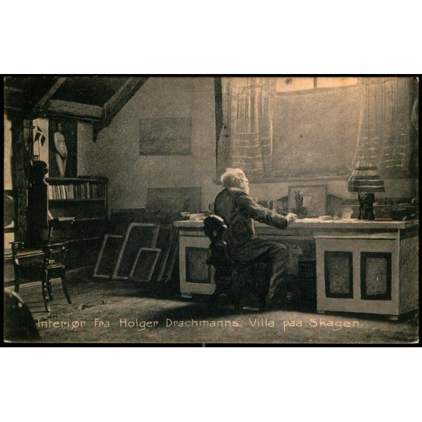 Interi�r fra Holger Drachmann Villa paa Skagen - Stenders 7455 - Brugt