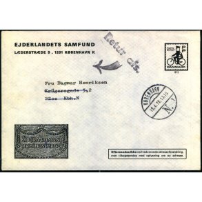 Brev til Kbenhavn N  15 - 2 75 - Retur til afs.  - Flyttet - Brugt