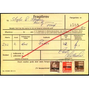 Fragtbrev - 50 re Fr. IX - 1og 2kr Rigsvben Prov.  - Fra Esbjerg til Fan 23. Juni 1975