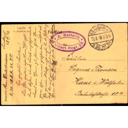 Feldpost - K.D. Feldpost  13 - 6 -16 - Til Herne - Billedside : Laon