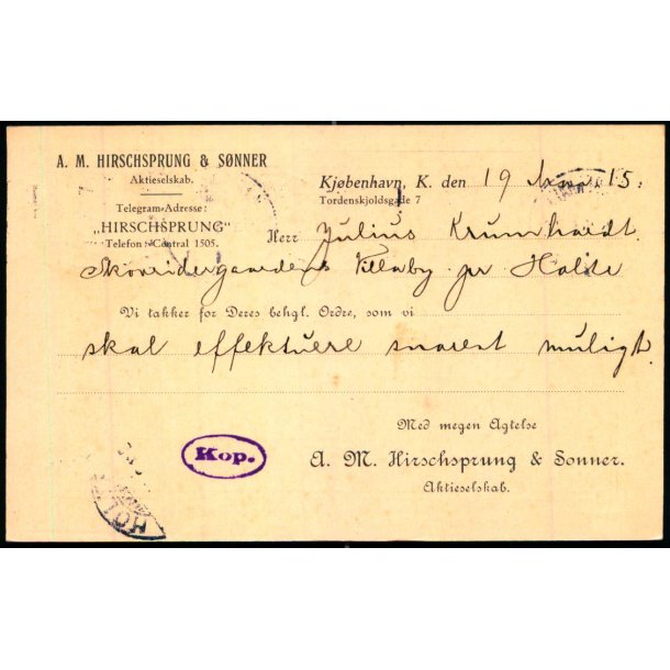 A.M. Hirschsprung &amp; Snner - Kbh. - u/n - Brugt