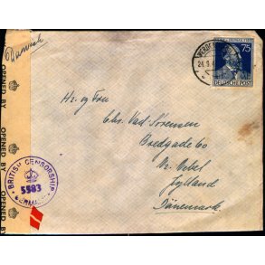  Efterkrigs Censurbrev fra Tyskland  24 - 9 - 47 - Til Nrre-Nebel