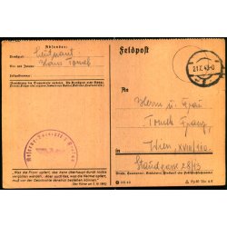 Tysk Feldpostkort - Feldpoststempel  21 - 10 - 43 - Til Wien
