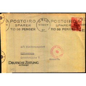 Censurbrev fra Norge  13 - 5 - 43 - Til Danmark