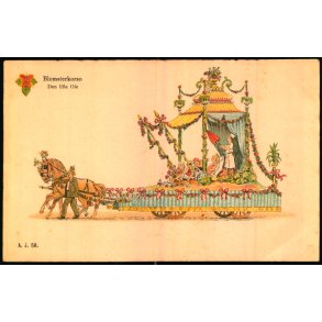 Blomsterkorso - Den lille Ole - A. J. 58 - Ubrugt - Slvfisk i kanten !