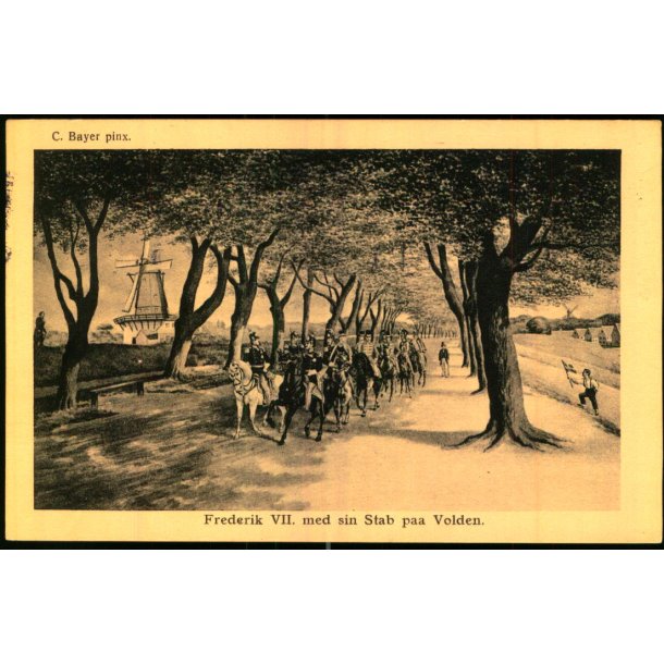 C. Bayer - Frederik VII med sin Stab paa Volden - Alex Vincent 14 - Brugt