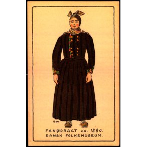 BW - Fandragt ca. 1880 - Dansk Folkemuseum - Alfred Jocobsen 37 - Ubrugt