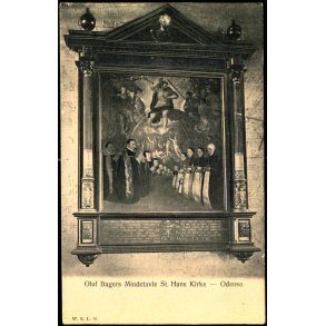 Oluf Bagers Mindetavle i St. Hans Kirke - Odense - W.E.L. 16 - Ubrugt