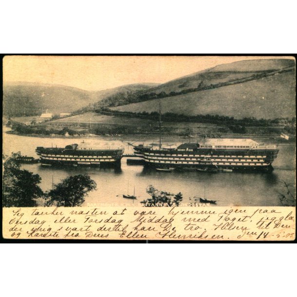 Dartmouth - H.M.S. Britannia &amp; Hindostan - Postkort u/n