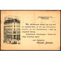 Skr�deretablisement Nicolai Jensen - K�bmagergade 53 - Tryksagskort u/n - Brugt
