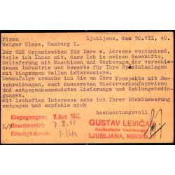 Censurpostkort fra Jugoslavien  30 - 8 - 40 - Til Hamburg