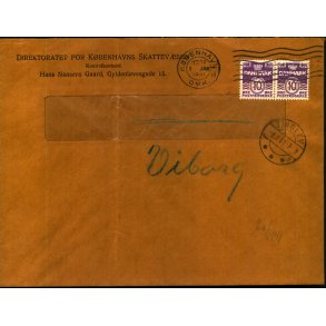 Perfin - Kbenhavns Kommune p Brev - Kbenhavns Skattevsen - Stemplet