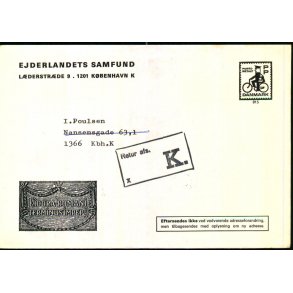 Brev - Retur afs. K.  -  Brugt