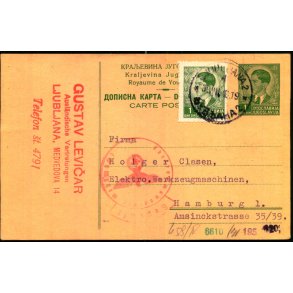 Censurpostkort fra Jugoslavien  30 - 8 - 40 - Til Hamburg