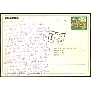 Efterporto - Postkort fra strig  16 - 5 - 1993 - Efterporto 100 re.