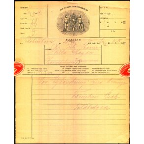 Telegram - Den Dansk Statstelegraf  1914 - Fra Charlottenlund til Kbenhavn