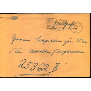 Tysk Feldpostbrev - Heidelberg 19 - 10 - 43 - Feldpost No. 25362 B  - Til ?
