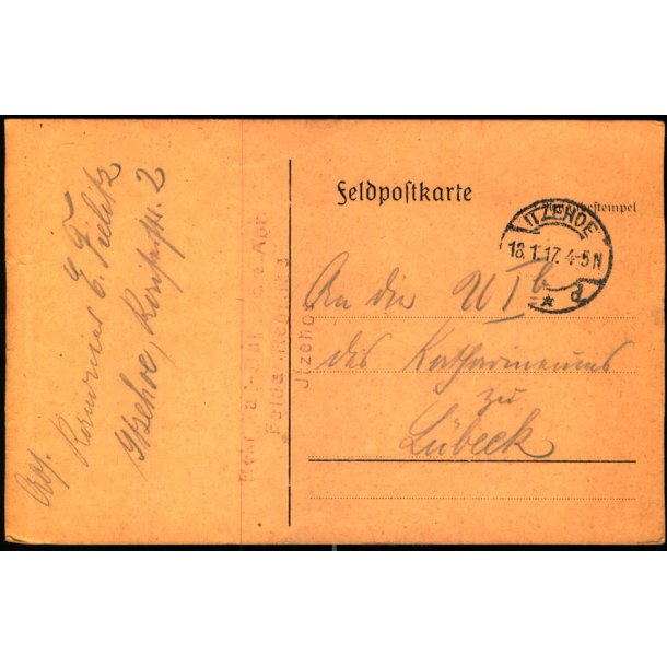 Feldpostkarte - Itzehoe  18 - 1 -17 - Til Lbeck