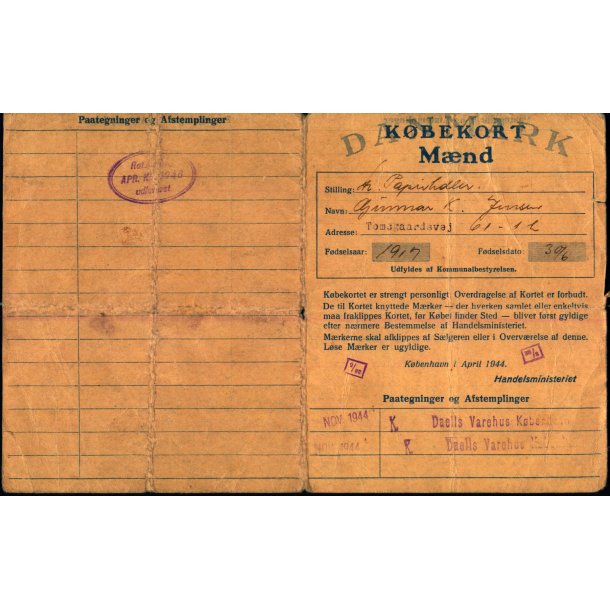 Kbekort - Mnd med Ptegninger - 2 Verdenskrig