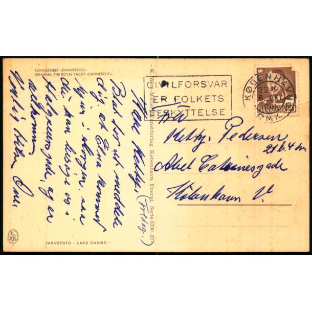 Kongeskibet - Dannebrog - K. Witt - Mller  Serie 6700 - 37 - Brugt