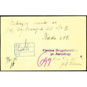 Fjelds Brugsforening - pr. Aalestrup - u/n - Brugt. 