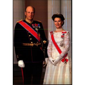 Kong Harald og Dronning Sonja - Posten 1 - 12x17 cm.