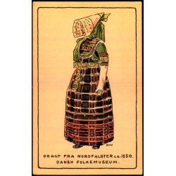 BW - Dragt fra Nordfalster ca. 1850 - Dansk Folkemuseum - Alfred Jocobsen 47 - Ubrugt