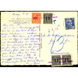 Efterporto - Postkort fra Frankrig  1 - 8 - 1951 - Efterporto 13 re.