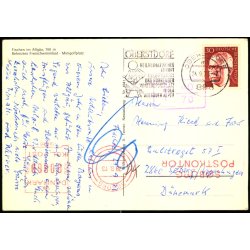 Efterporto - Postkort fra Tyskland til Danmark 24 - 9- 73