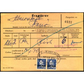 Fragtbrev - 2x 80 re Fr IX Prov. - Fra Esbjerg til Fan 17. feb. 1970