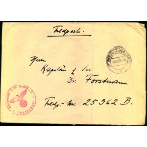 Tysk Feldpostbrev - Juterbog - Altes Lager 9 - 10 - 42 - Feldpost No. 25362 B  - Til Dr. Forstmann