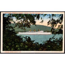 C.P.R.S.S. "EMPRESS OF CANADA" entering Lions Gate - Vancouver - Leonard Frank u/n - Ubrugt