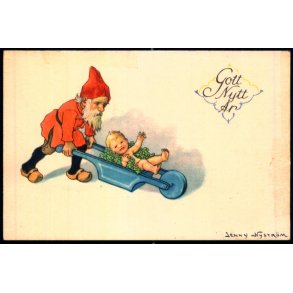 Jenny Nystrm - Gott Nytt r - Visitkortformat - A.Eliasson u/n - Ubrugt