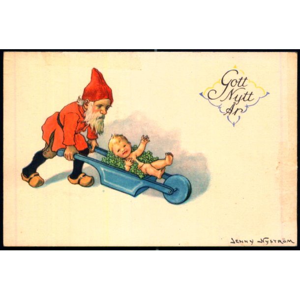 Jenny Nystrm - Gott Nytt r - Visitkortformat - A.Eliasson u/n - Ubrugt