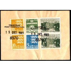 Efterporto - Debetseddel Trustrup  19 Okt. 1983 -  29 kr. 10 re 