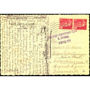 Postkort fra Frankrig - Fremlagt i Byretten 6. Afdeling 22. Feb. 1950 - Brugt