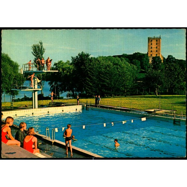 Koldinghus set fra Kolding Svmmebad - Stender  149 8111 020 - Ubrugt