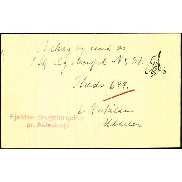 Fjelds Brugsforening - pr. Aalestrup - u/n - Brugt. 
