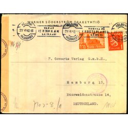 Censurbrev fra Finland  23 - 6 - 42 - Til Hamburg