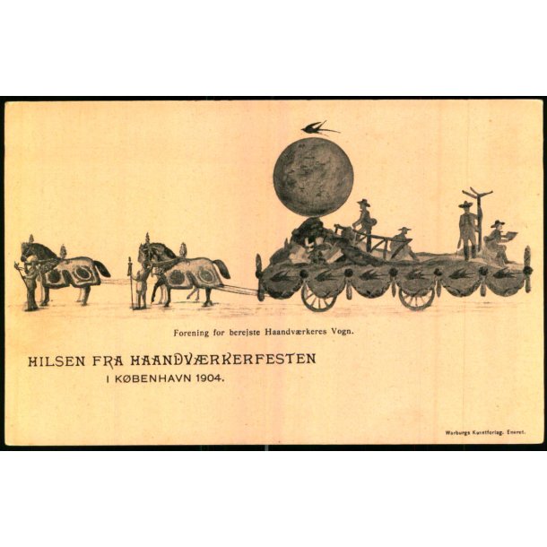 Hilsen fra Haandvrkerfesten i Kbenhavn 1904 - Berejste Haandvrkeres Vogn - Warburg u/n - Ubrugt 