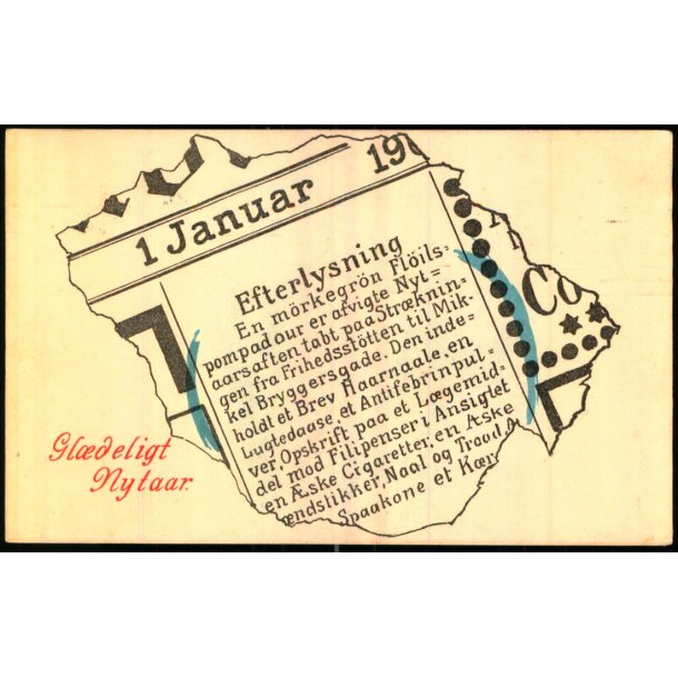Gldeligt Nytaar - Jul 1908 p bagsiden - Stender u/n - Brugt