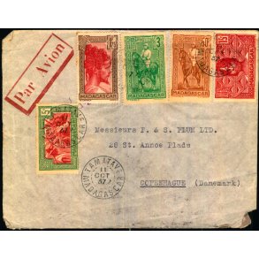 Luftpost Brev fra Madagascar til Danmark - 11 - 10 - 37
